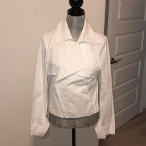 white denim jean fold over jacket L